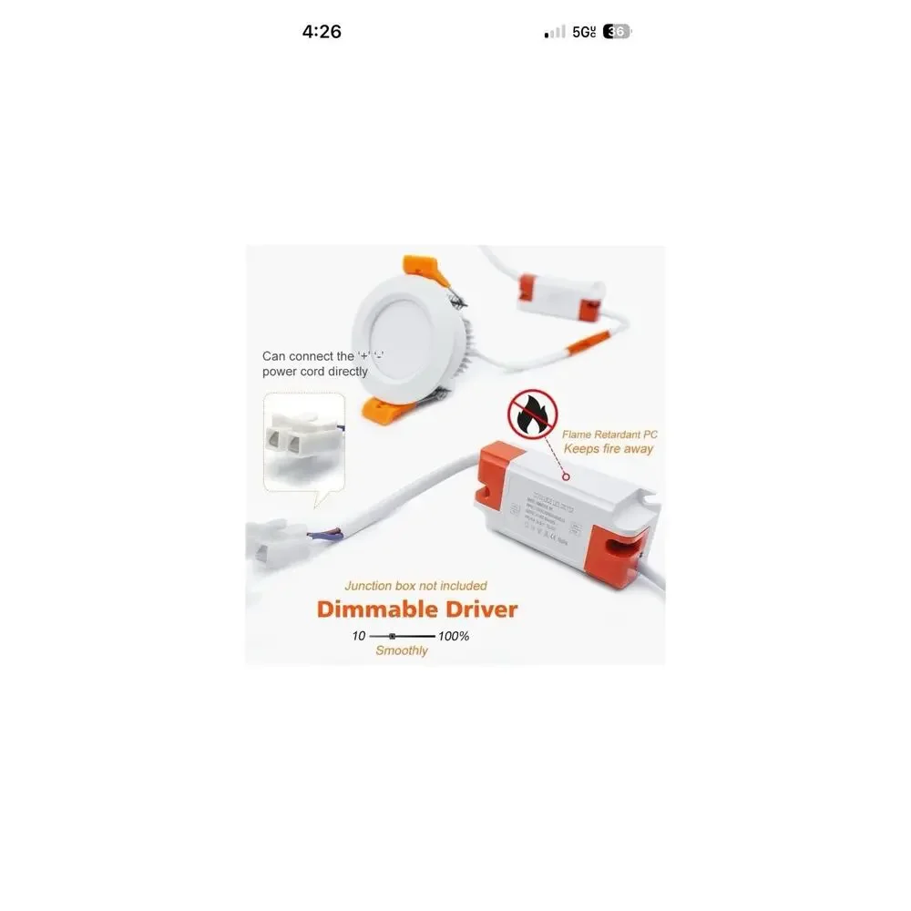 32 Pack 2 Inch Dimmable LED Downlight, 3W, 5500K Daylight White